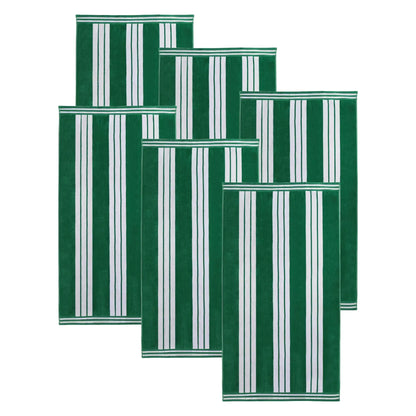 Cabana Stripe Oversized Cotton Beach Towel Set Of 2,4,6