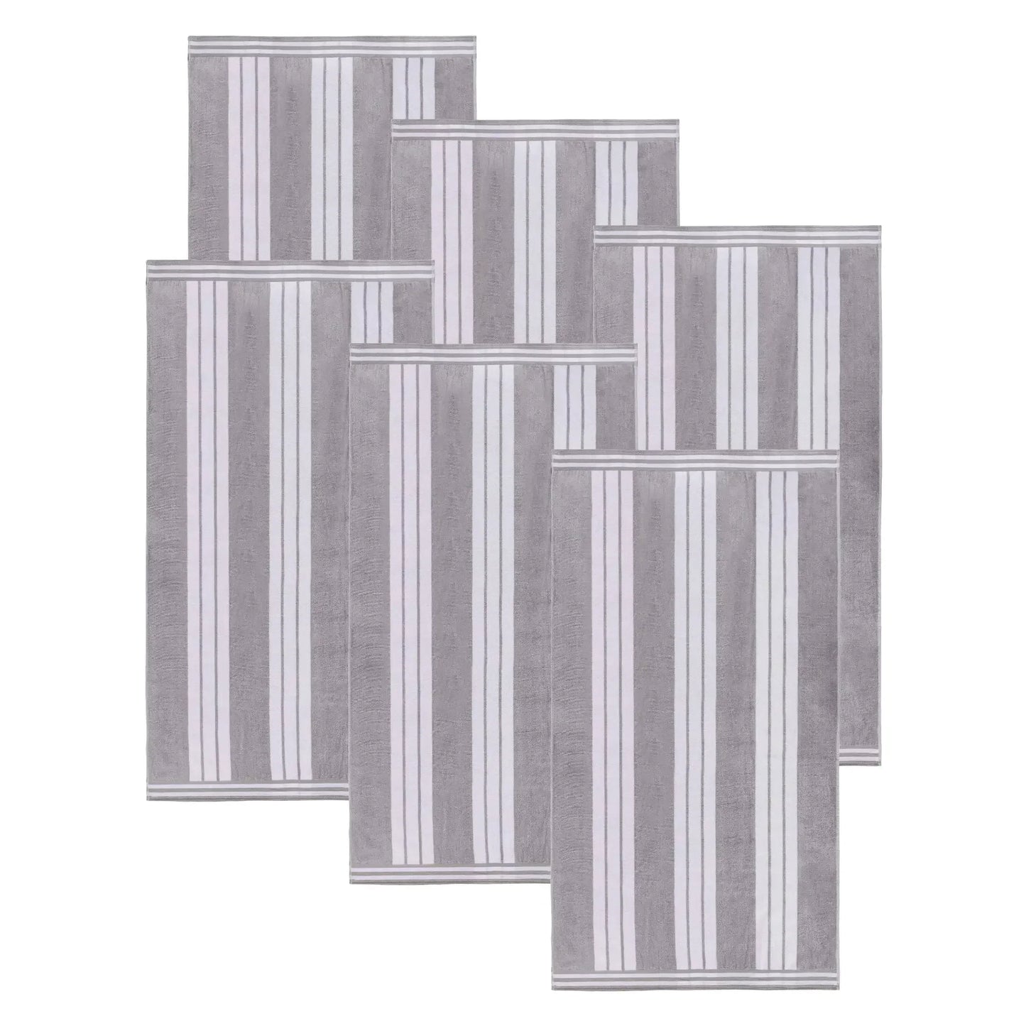 Cabana Stripe Oversized Cotton Beach Towel Set Of 2,4,6
