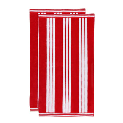 Cabana Stripe Oversized Cotton Beach Towel Set Of 2,4,6