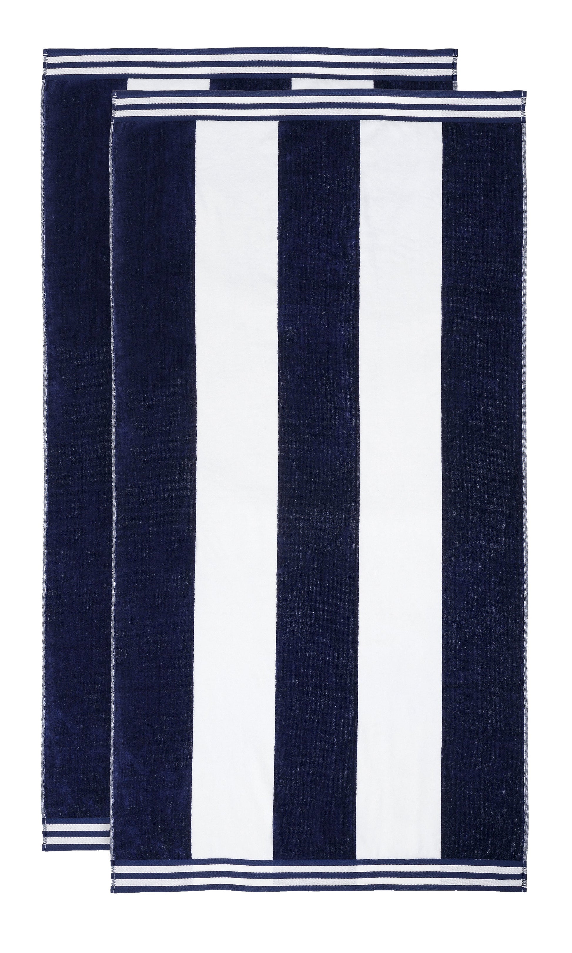 Superior Cabana Stripe Oversized Cotton Beach Towel Set Of 2,4,6 - Blue
