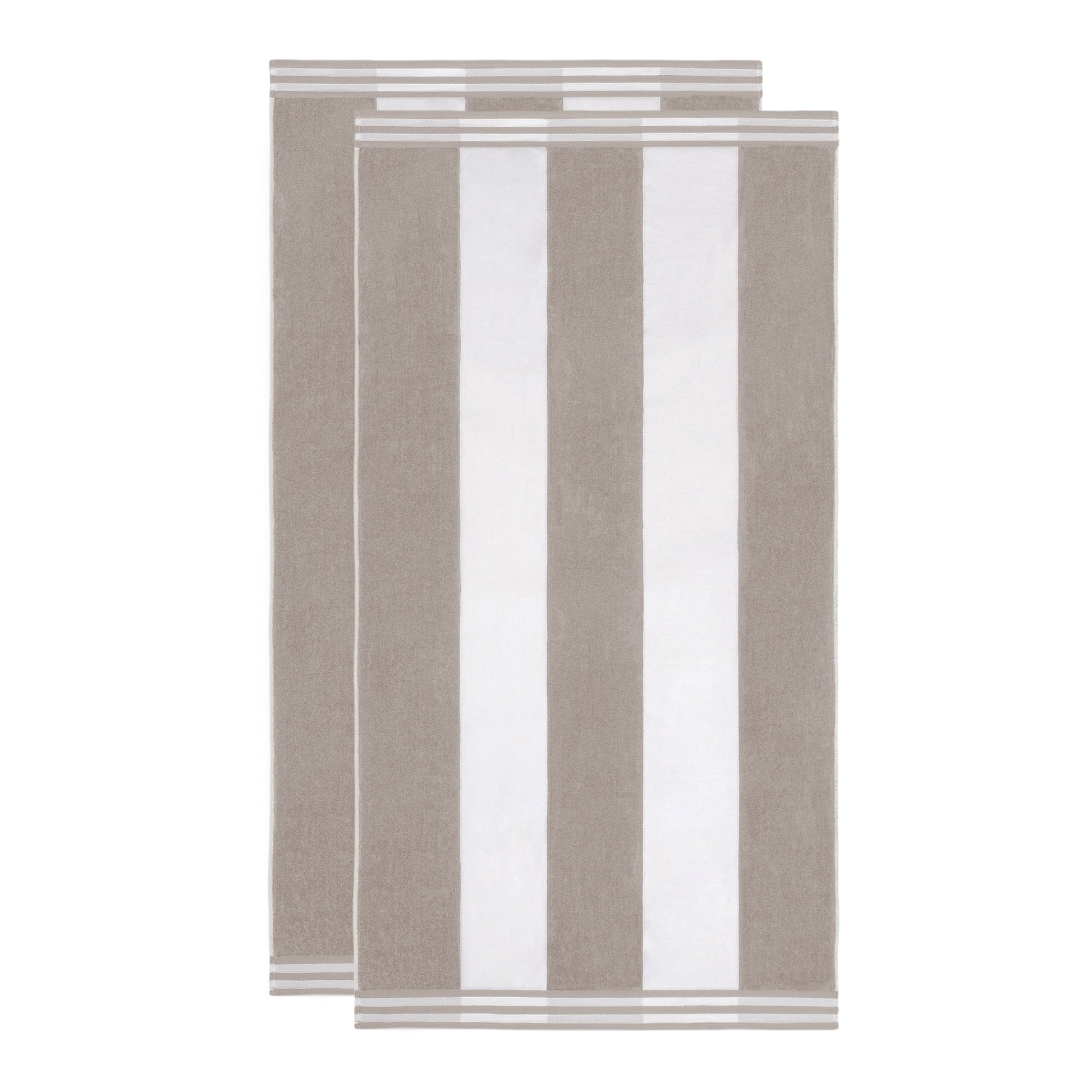 Superior Cabana Stripe Oversized Cotton Beach Towel Set Of 2,4,6 - Light Grey