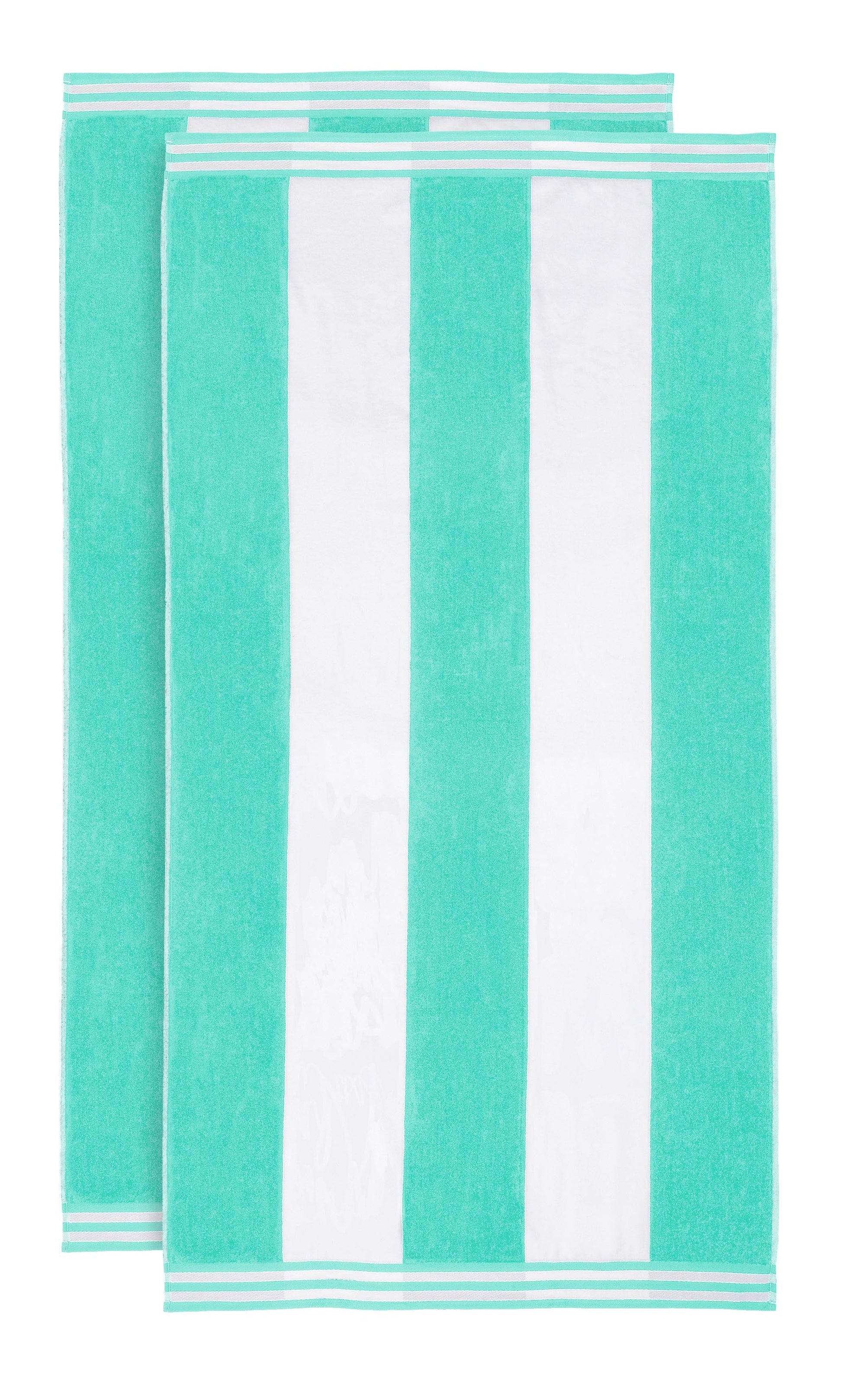 Superior Cabana Stripe Oversized Cotton Beach Towel Set Of 2,4,6 - Mint