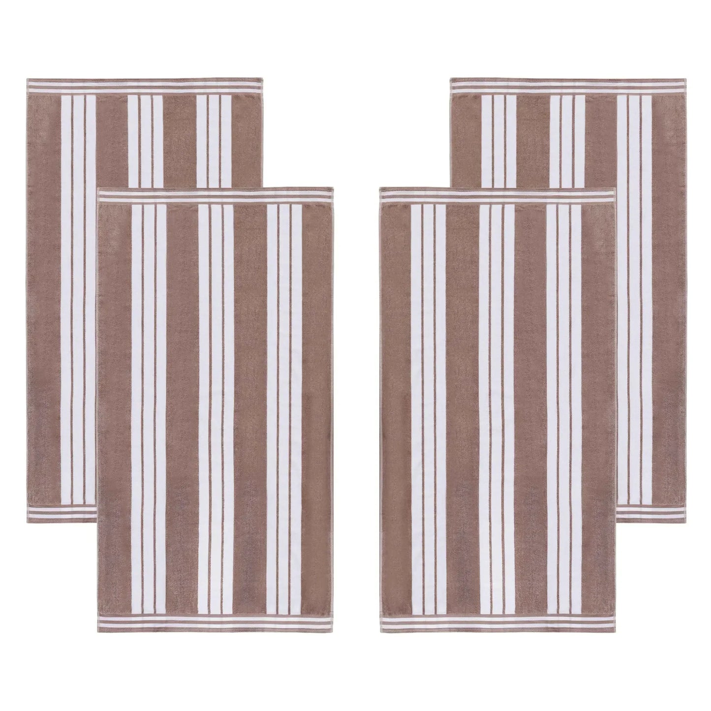 Cabana Stripe Oversized Cotton Beach Towel Set Of 2,4,6