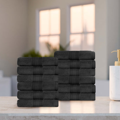 Superior Premium Turkish-Cotton Assorted Towel Set - Black