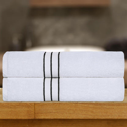Ultra Plush Turkish Cotton Super Absorbent Solid 2-Piece Bath Sheet Set - Black