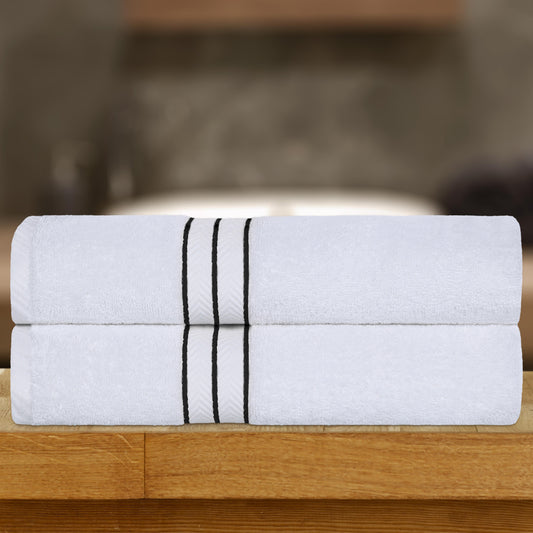 Ultra Plush Turkish Cotton Super Absorbent Solid 2-Piece Bath Sheet Set - Black