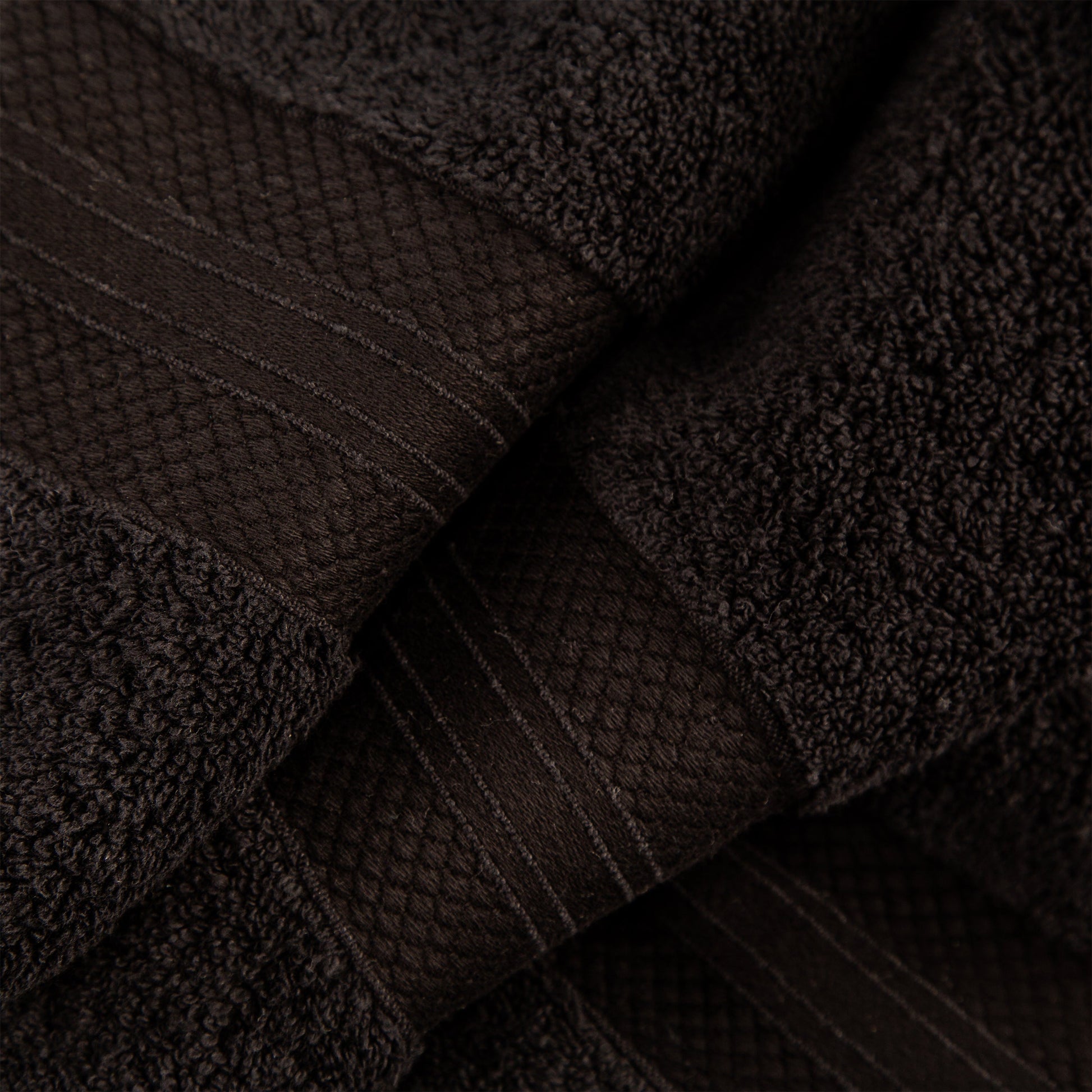 Superior Premium Turkish-Cotton Assorted Towel Set - Black