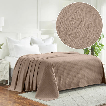 Basketweave All Season Cotton Blanket