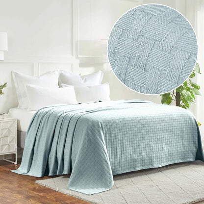 Basketweave All Season Cotton Blanket