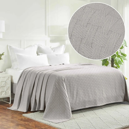 Basketweave All Season Cotton Blanket