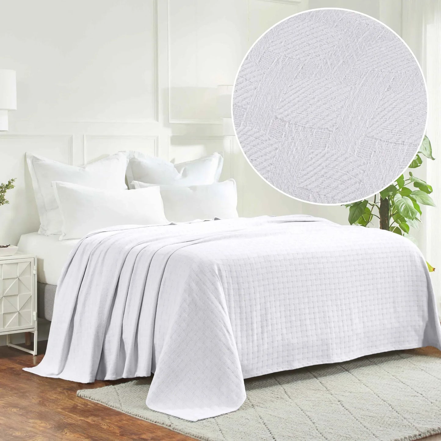 Basketweave All Season Cotton Blanket