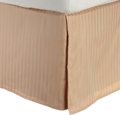300 Thread Count Egyptian Cotton 15" Drop Striped Bed Skirt - Beige