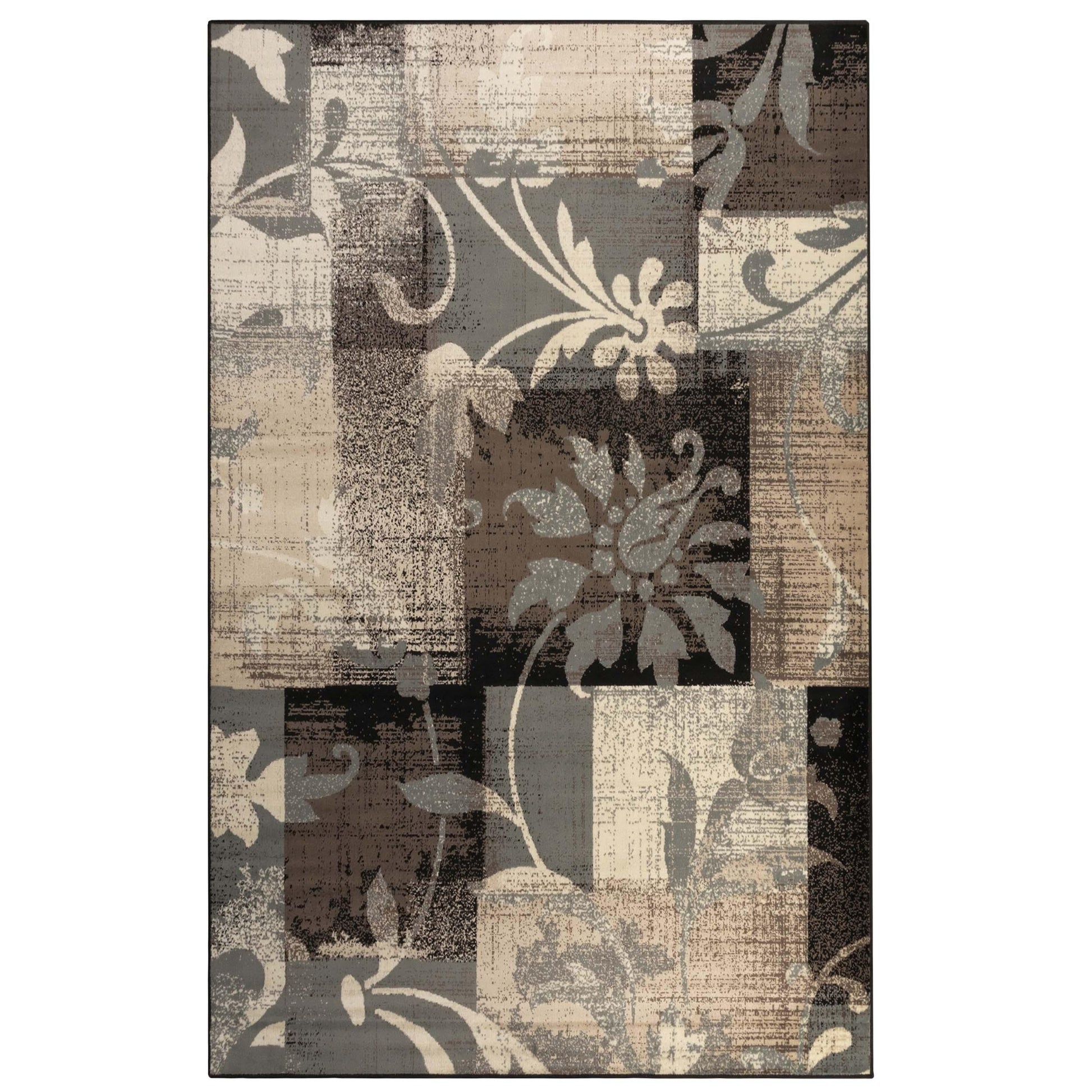 Pastiche Contemporary Floral Patchwork Indoor Area Rug or Runner - Beige