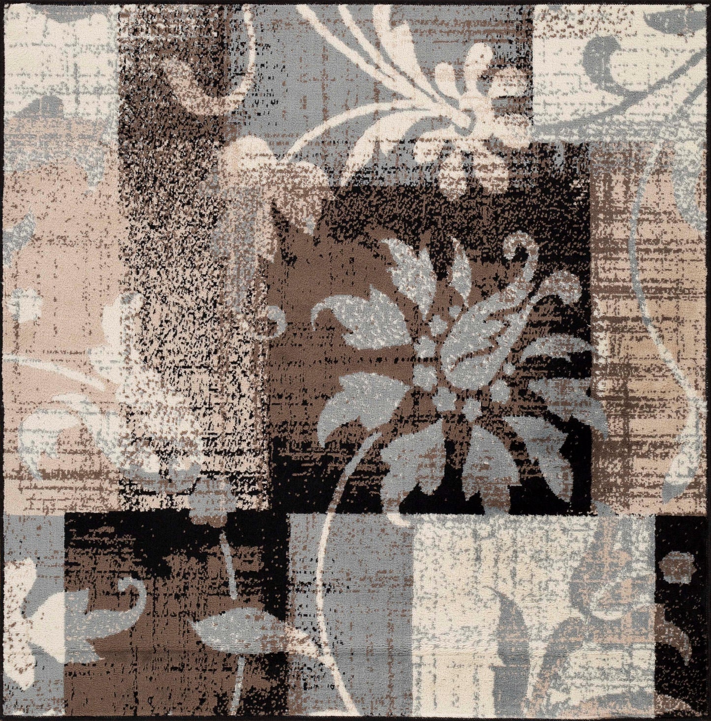 Pastiche Contemporary Floral Patchwork Indoor Area Rug or Runner - Beige