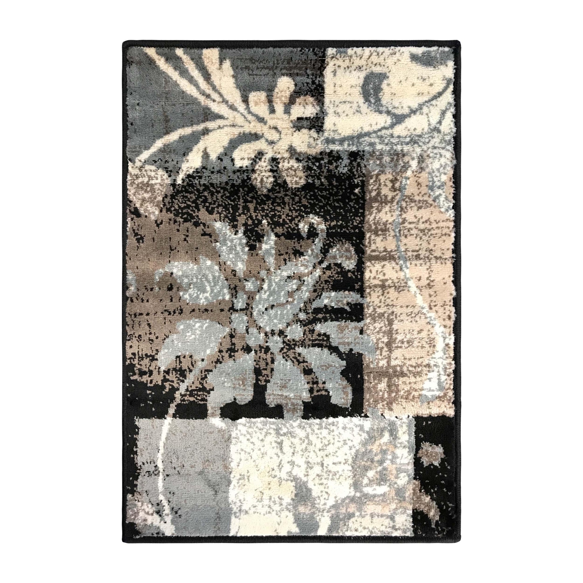 Pastiche Contemporary Floral Patchwork Indoor Area Rug or Runner - Beige