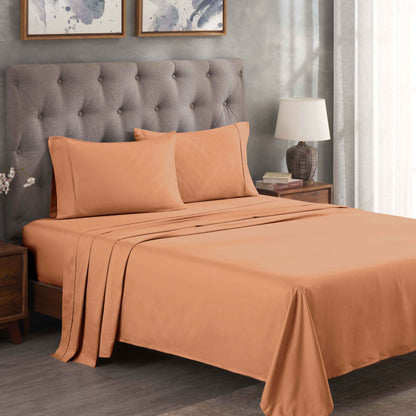 Egyptian Cotton 300 Thread Count Solid Deep Pocket Sheet Set - Beige