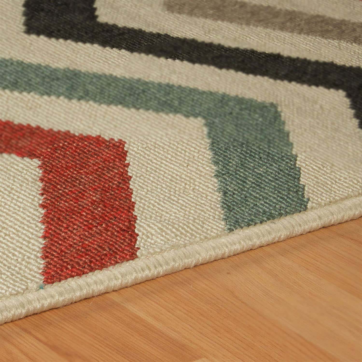 Chevron Zig-Zag Geometric Modern Indoor Outdoor Area Rug - Beige