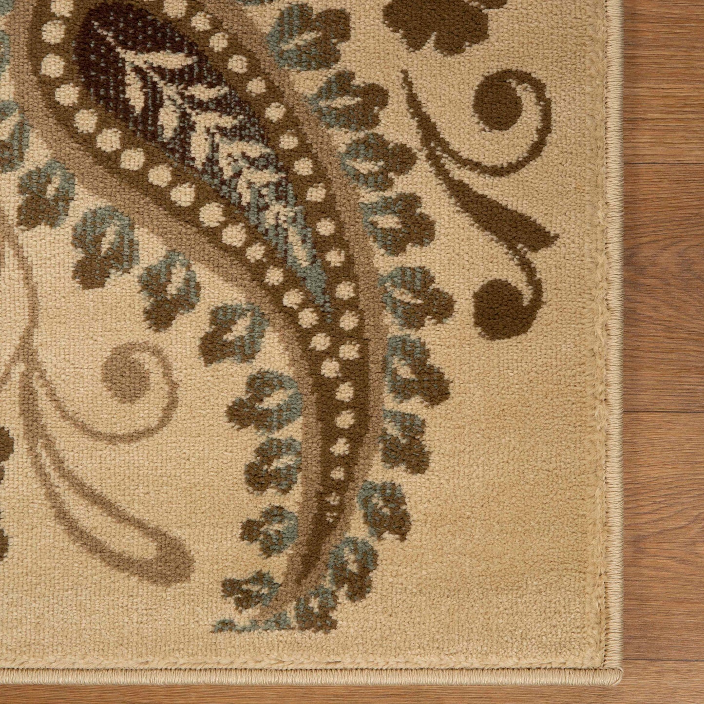 Parkway Vintage Floral Indoor Area Rug or Runner Rug - Beige