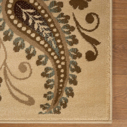 Parkway Vintage Floral Indoor Area Rug or Runner Rug - Beige