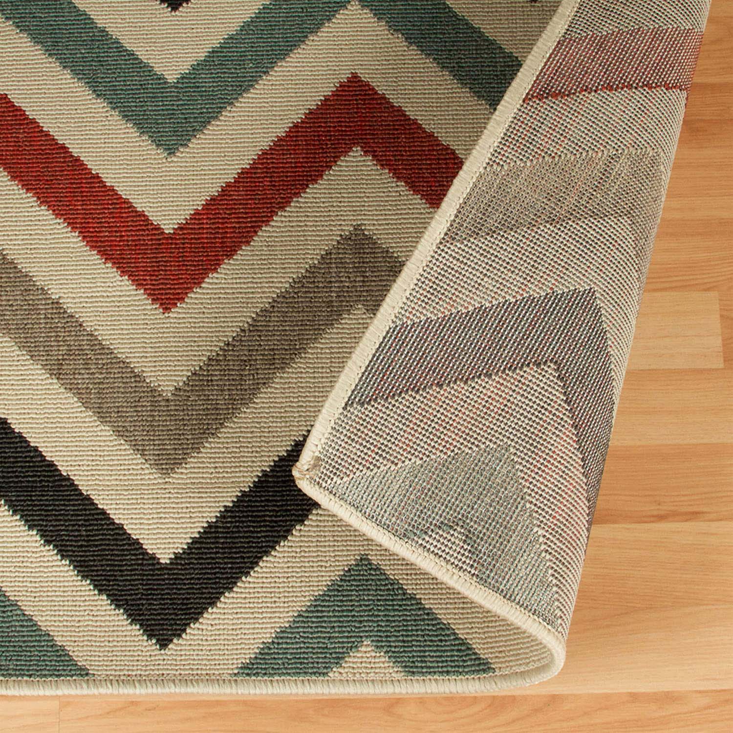 Chevron Zig-Zag Geometric Modern Indoor Outdoor Area Rug - Beige