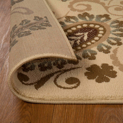 Parkway Vintage Floral Indoor Area Rug or Runner Rug - Beige