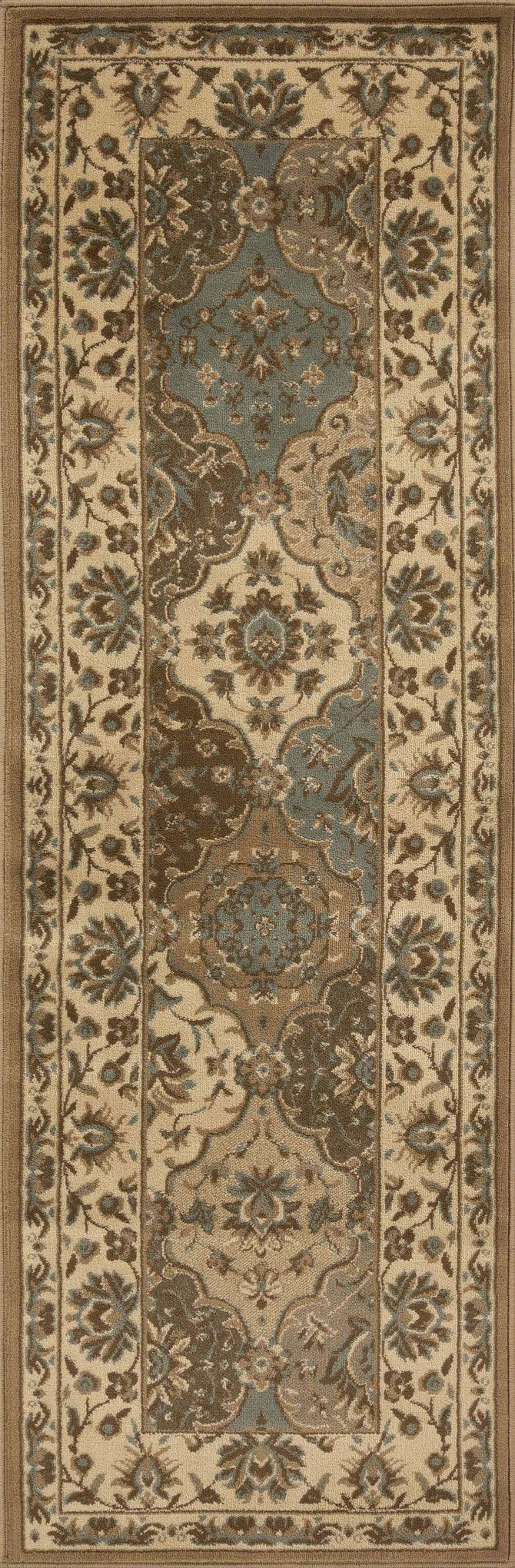 Palmyra Traditional Floral Medallion Indoor Area Rug Or Runner Rug - Beige