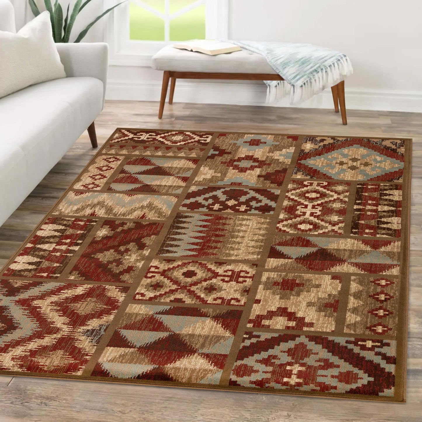  Berlin Aztec Geometric Southwestern Indoor Area Rug or Runner Rug 