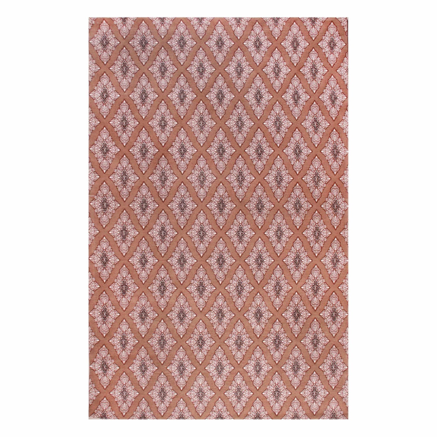 Superior Birmingham Diamond Medallion Handwoven Cotton Chenille Area Rug - Brown