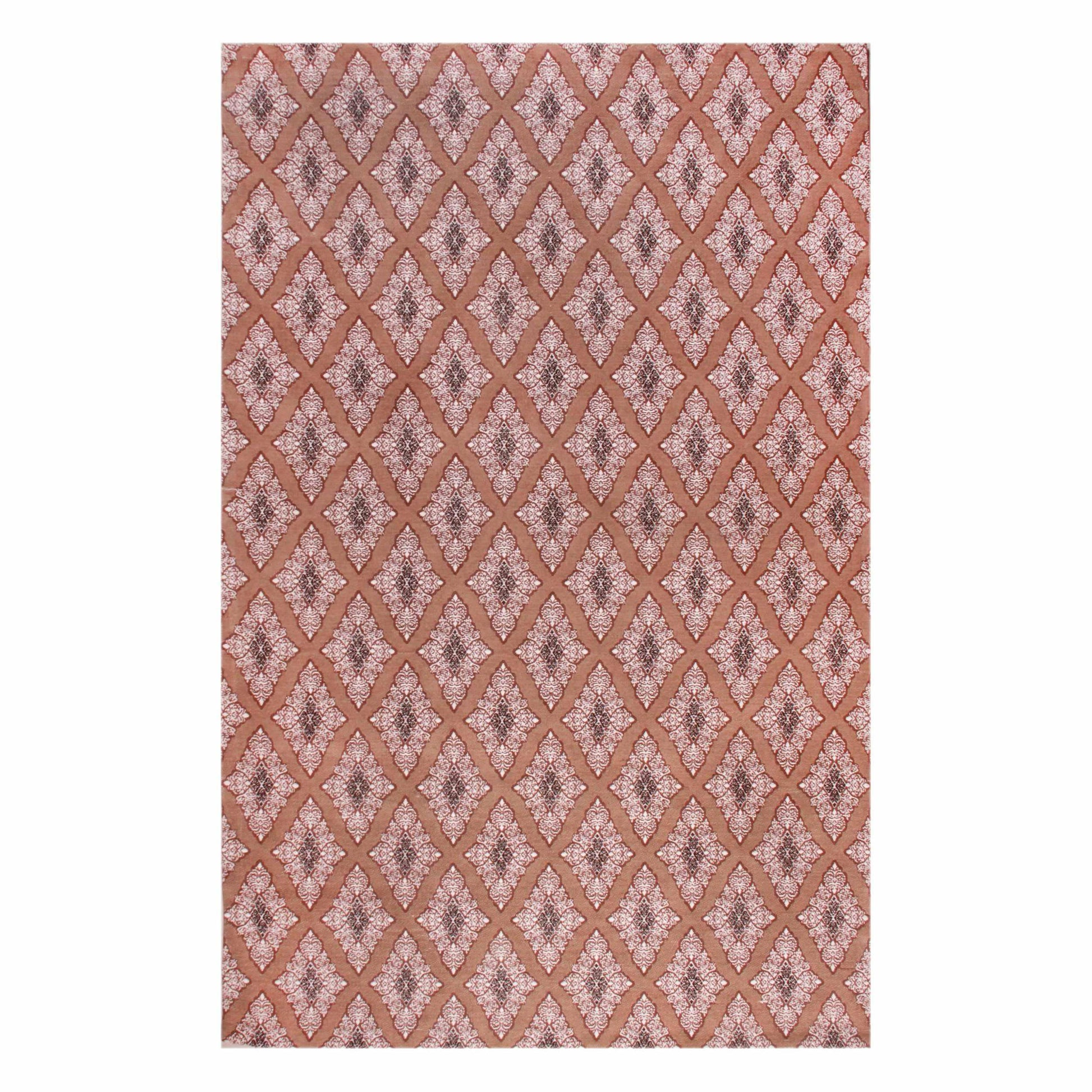Superior Birmingham Diamond Medallion Handwoven Cotton Chenille Area Rug - Brown