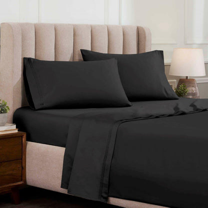 Egyptian Cotton 1500 Thread Count Eco Friendly Solid Sheet Set - Black