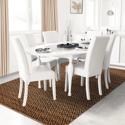 Diamond Hand-Woven Reversible Jute Area Rug - Black