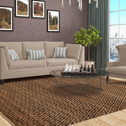 Diamond Hand-Woven Reversible Jute Area Rug - Black