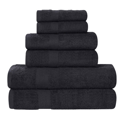 6 Piece Cotton Eco-Friendly Soft Absorbent Towel Set