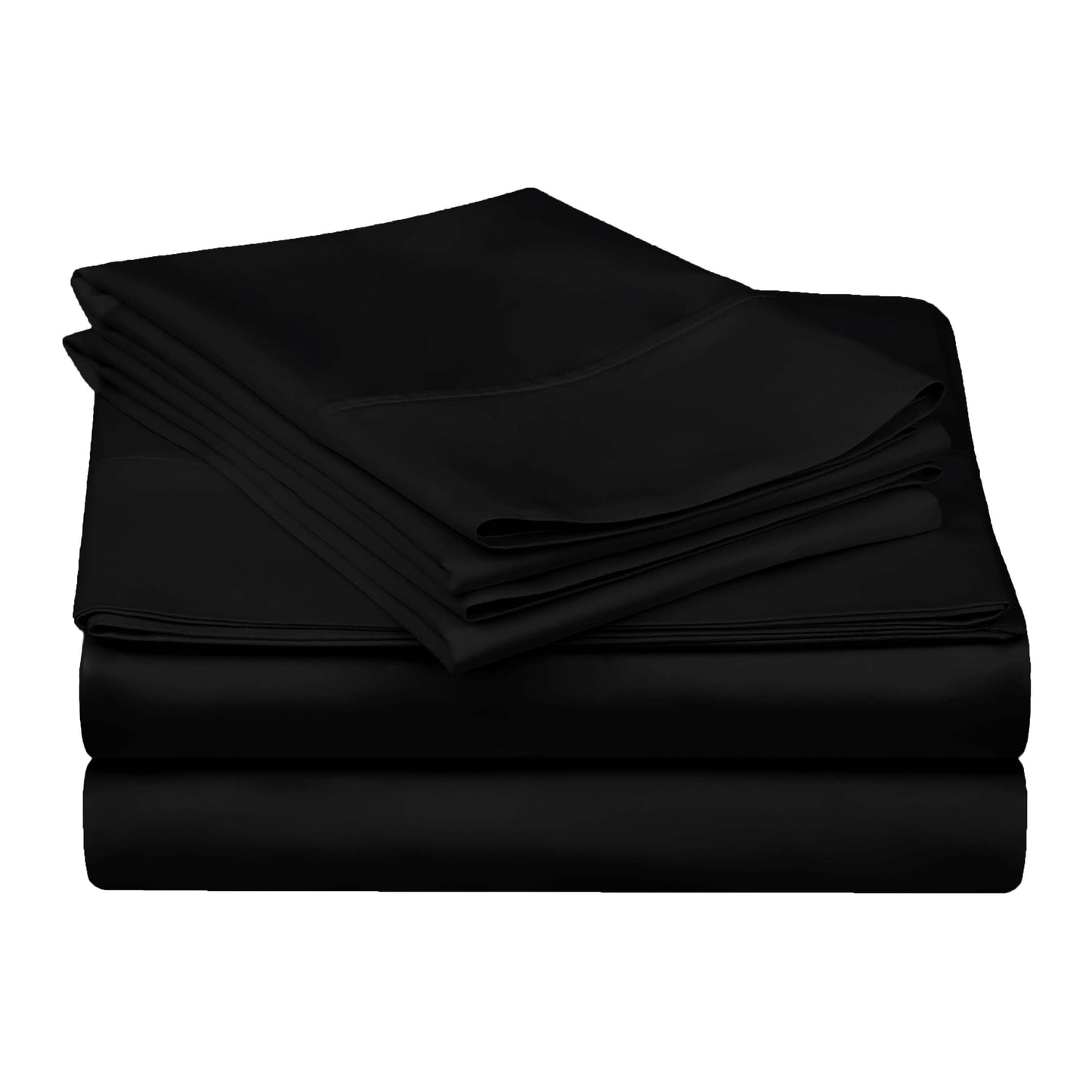 Egyptian Cotton 300 Thread Count Solid Deep Pocket Sheet Set - Black