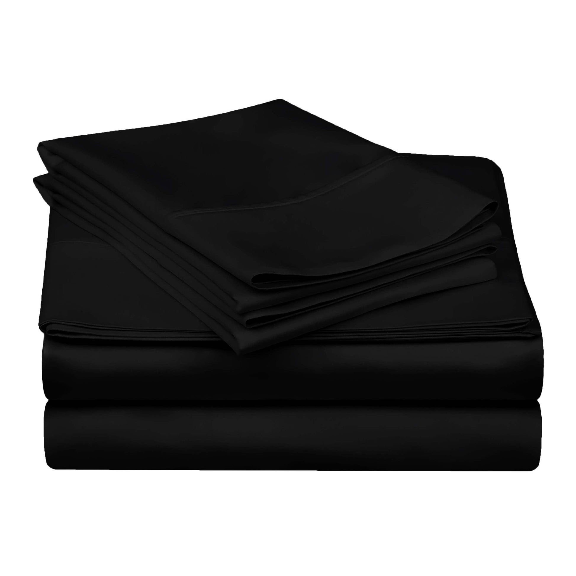 Egyptian Cotton 300 Thread Count Solid Deep Pocket Sheet Set - Black