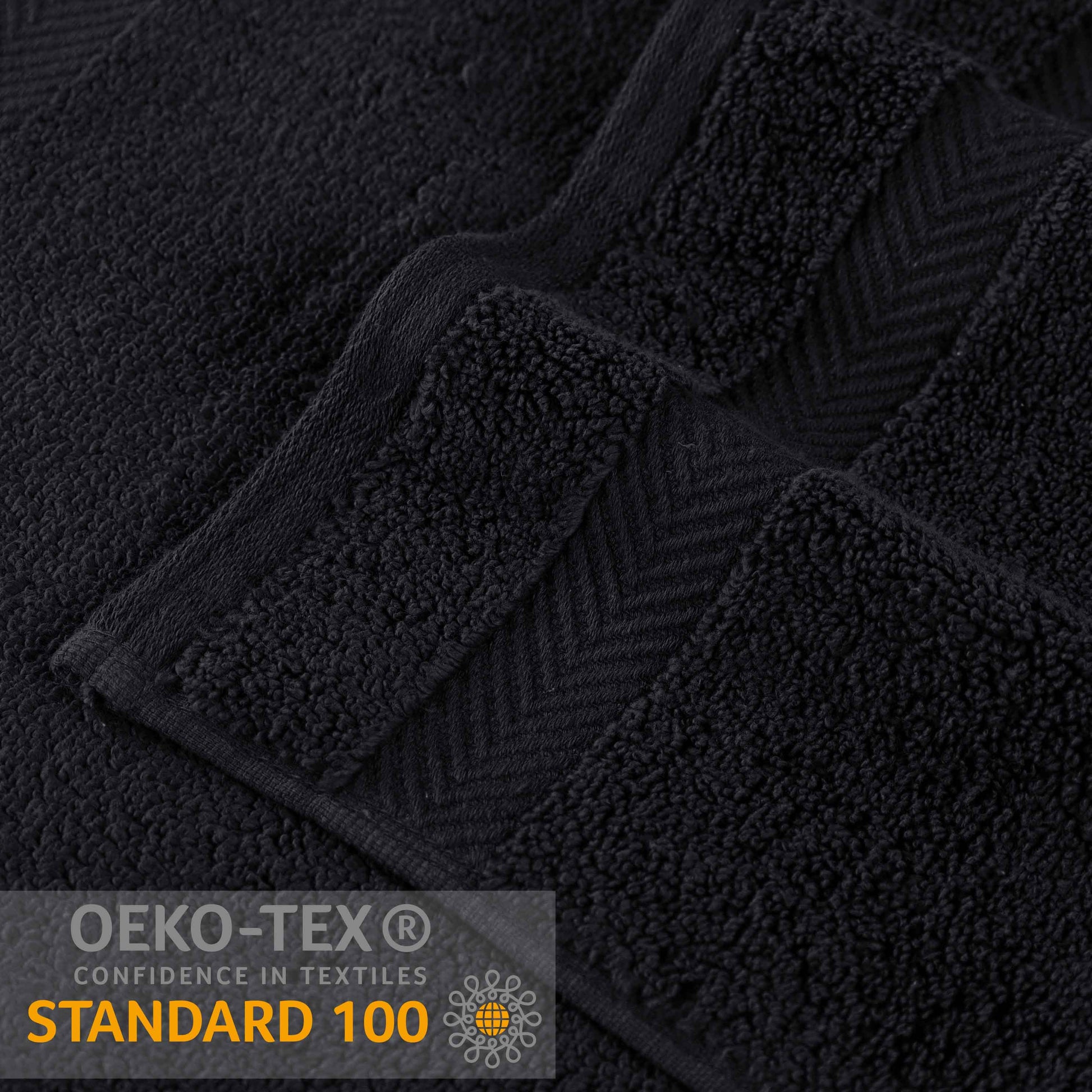 Zero Twist Smart Dry Combed Cotton 2 Piece Bath Towel Set - Black