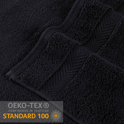 Zero Twist Smart Dry Combed Cotton 2 Piece Bath Towel Set - Black