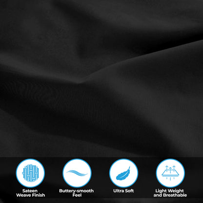 Egyptian Cotton 300 Thread Count Solid Deep Pocket Sheet Set - Black