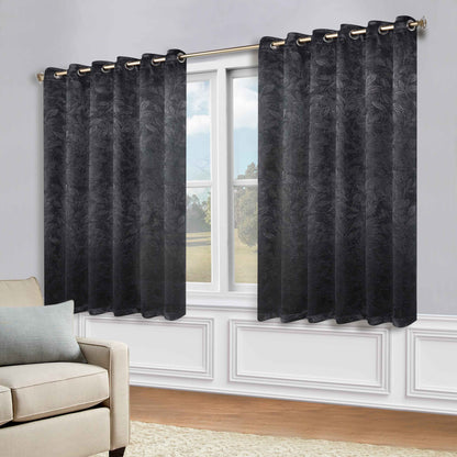 Leaves Room Darkening Grommet Blackout Curtain Panels, Set of 2