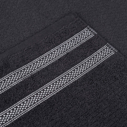 Brea Zero Twist Cotton Ribbed Geometric Border Bath Sheet Set of 2