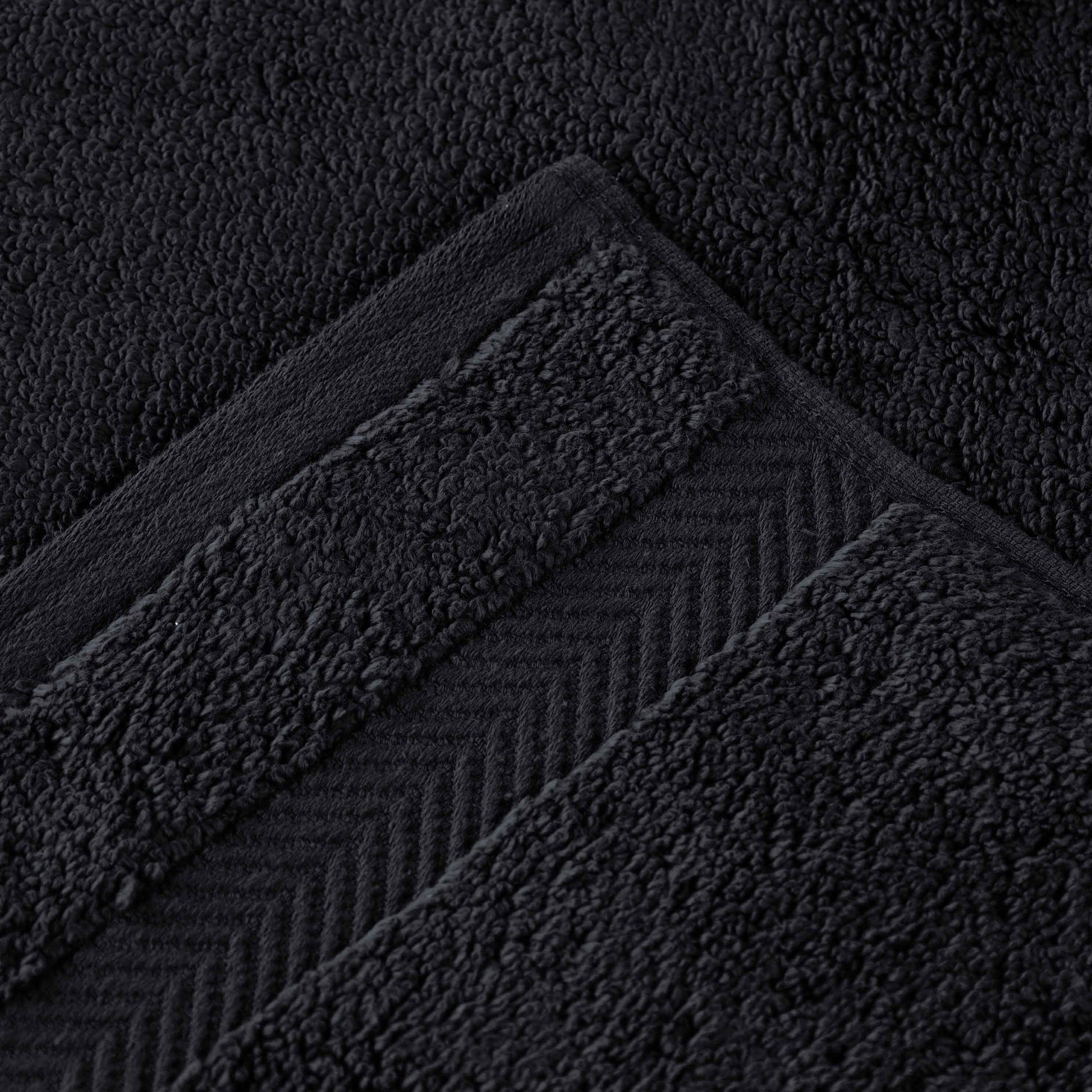 Zero Twist Smart Dry Combed Cotton 2 Piece Bath Towel Set - Black