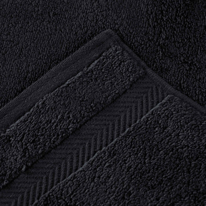 Zero Twist Smart Dry Combed Cotton 2 Piece Bath Towel Set - Black