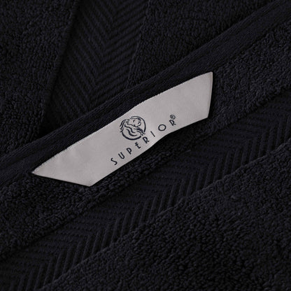 Zero Twist Smart Dry Combed Cotton 2 Piece Bath Towel Set - Black