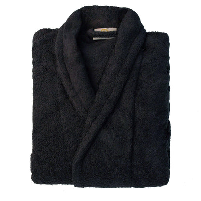 Cotton Ultra-Soft Terry Adult Unisex Lightweight Luxury Bathrobe - Black