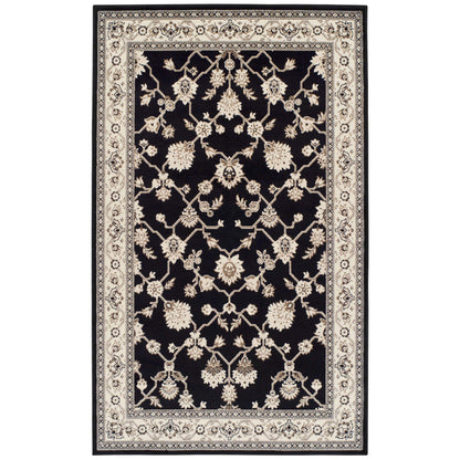 Kingfield Traditional Style Area Rug Or Door Mat or Runner Rug - Black
