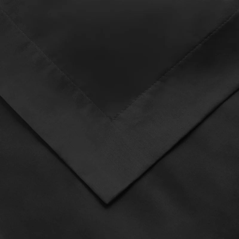 Superior Premium 650 Thread Count Egyptian Cotton Solid Duvet Cover Set - Black