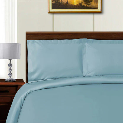 1000 Thread Count Lyocell Blend Solid Duvet Cover Set - Blue