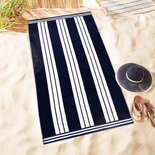 Striped Extra Large Oversized Absorbent Quick Dry Cotton Beach Towel