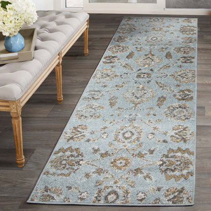 Brookshire Antique Traditional Floral Indoor Area Rug - Blue