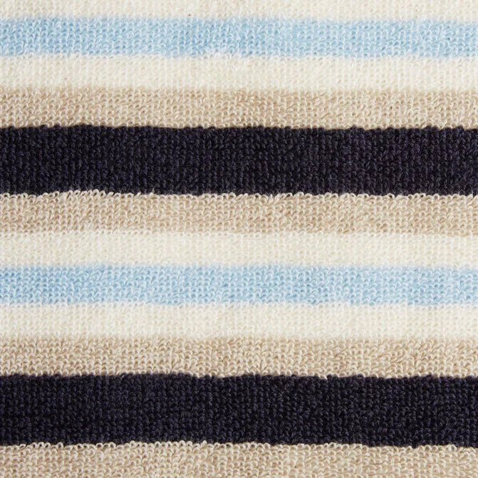 Cotton Striped Medium Weight 2 Piece Bath Towel Set - Blue